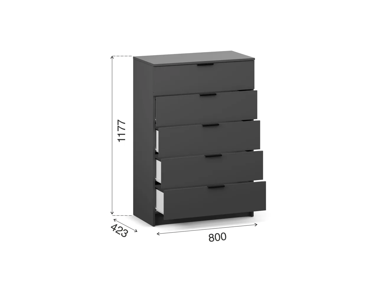 Комод Чикаго Нео (5 ящиков), Графит арт. 00-00323829