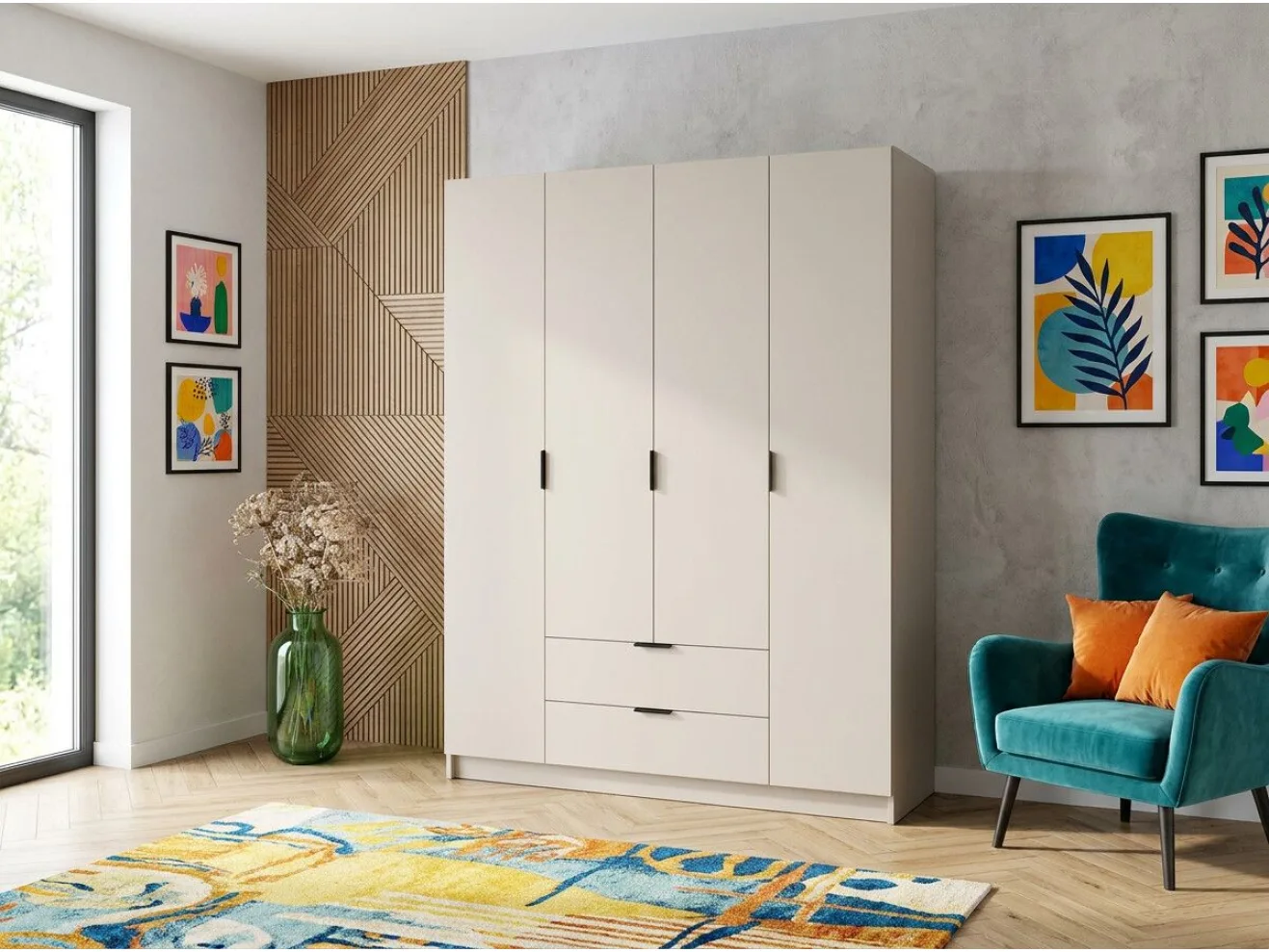 Шкаф Чикаго Нео (4 дверцы, 2 ящика), Кашемир арт. 00-00323865
