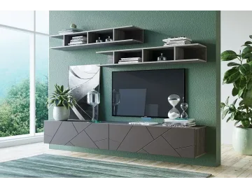 Гостиная Саммит комплектация 12 Ясень анкор тёмный/Софт графит