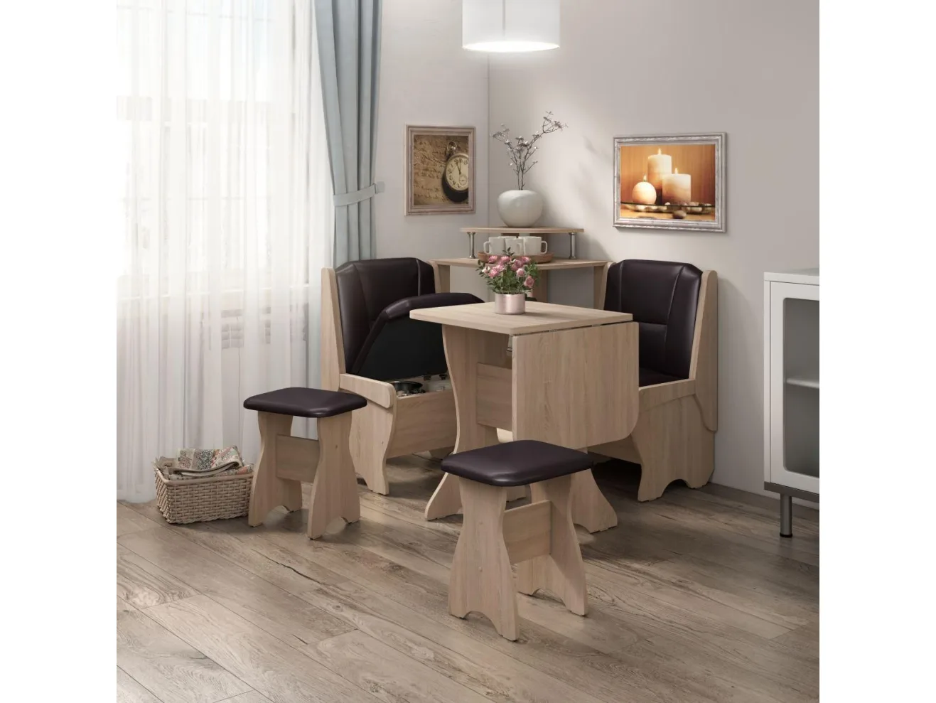 Скамья Лотос 550 дуб/умбер арт. 36646