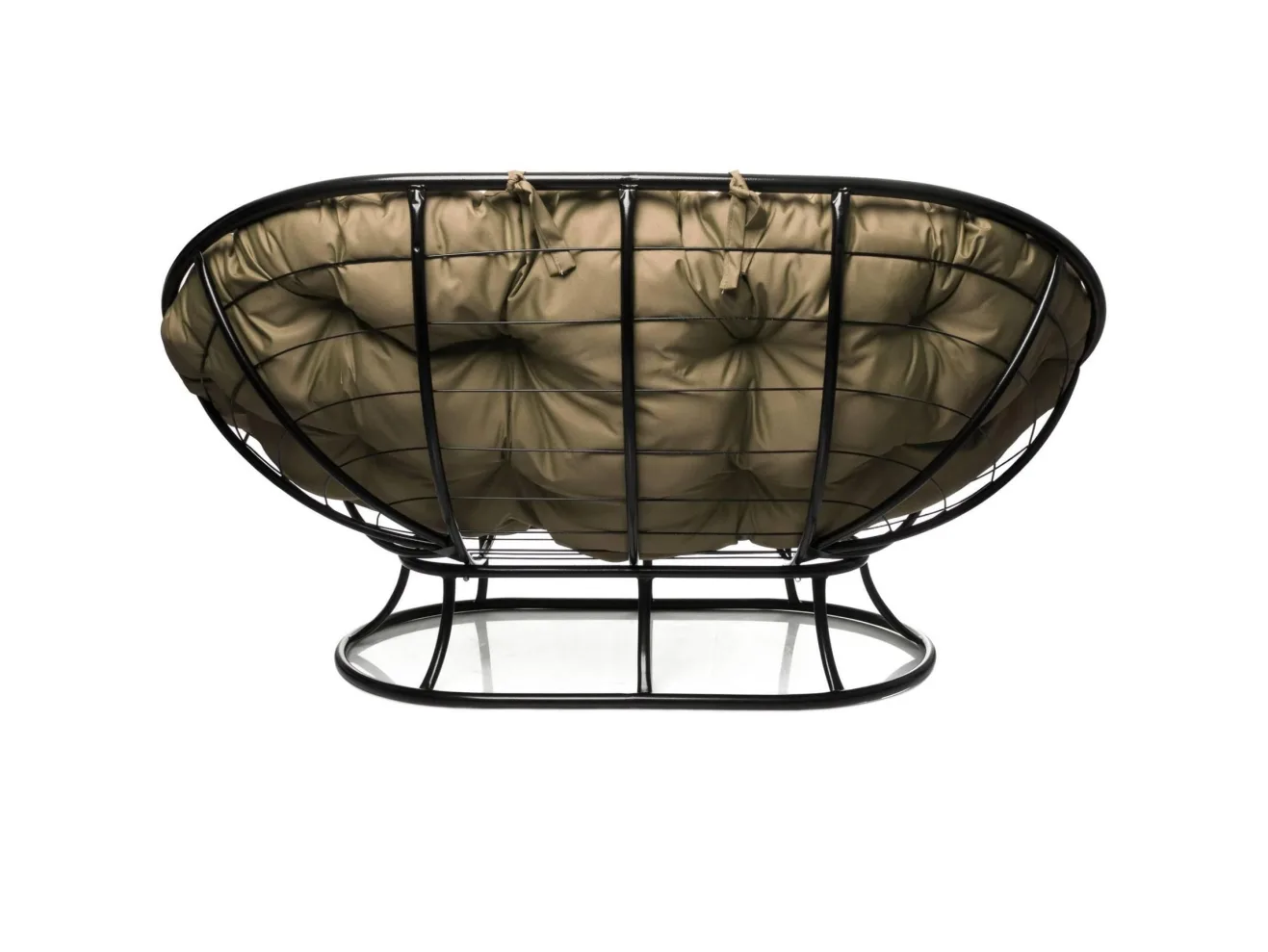 Диван МАМАСАН без ротанга чёрное, бежевая подушка арт. 12100401