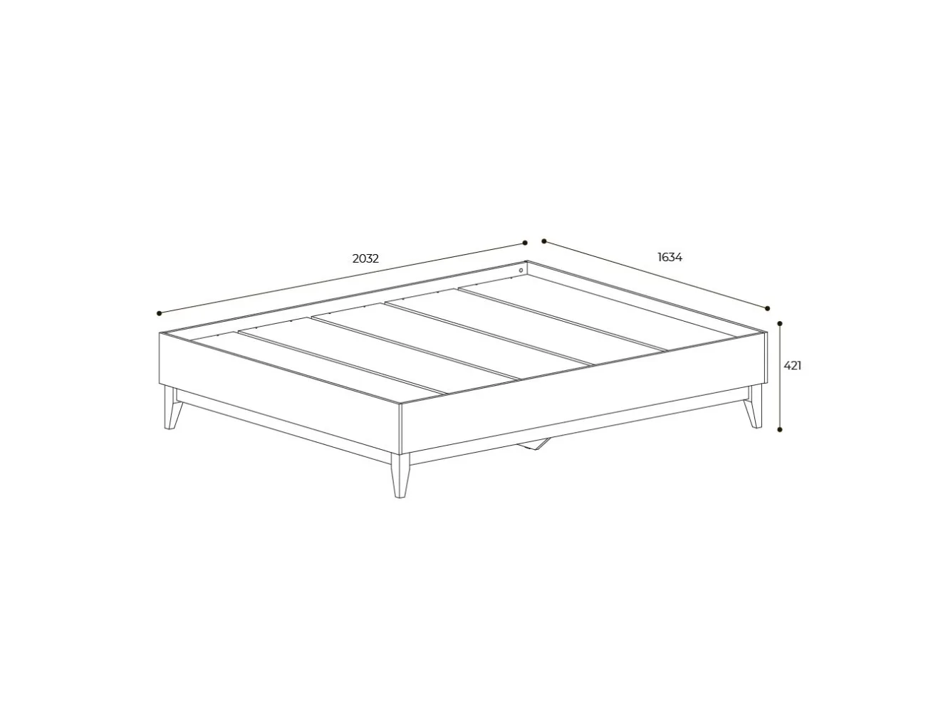 Кровать 160х200 с проложками Скандика арт. 00-00161282