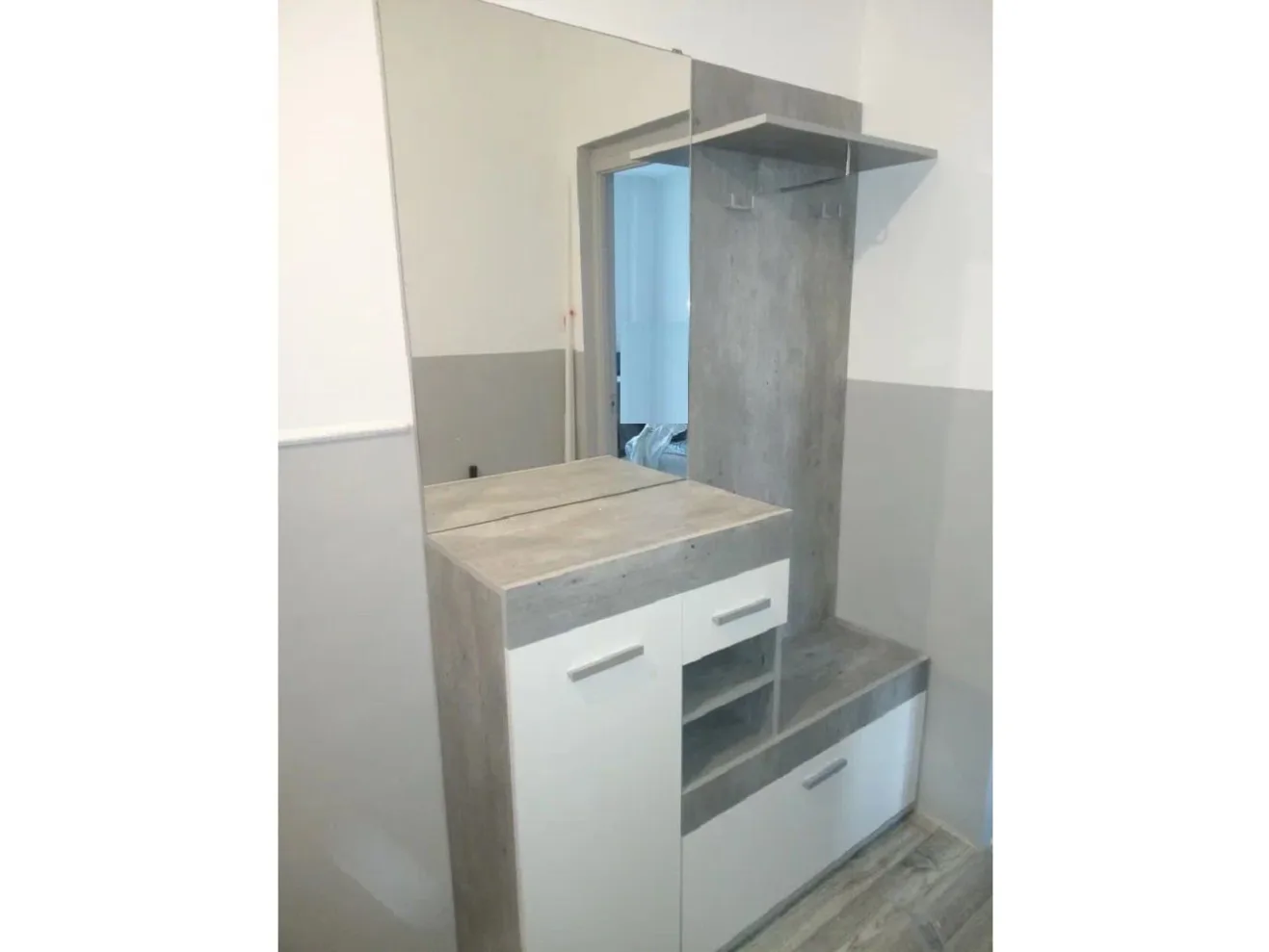 Прихожая Инстайл, бетон/белый арт. 00-00130891