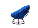 Диван МАМАСАН без ротанга коричневое, синяя подушка арт. 12100210