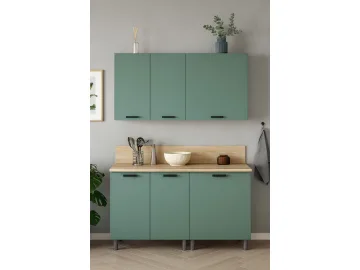 МК Аленушка 1,4м Орешник Матовая Мята,скоба черный,сонома