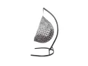 Подвесное кресло КАПЛЯ ЛЮКС Черная стойка, двуцветное с ротангом, чёрное/белое, бордовая подушка арт. 11034102