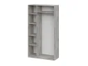 Шкаф распашной ШК 5 (1200), Цемент светлый, Белый шагрень арт. 00-00221001