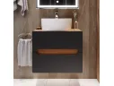 Тумба под раковину Round, 60x51x50 см., МДФ графит софт/ЛДСП дуб вотан арт. Msmd933