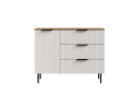 Белый комод с ящиками и дверцей, 100x80x36 см., дуб вотан/белый арт. Dvmws1216