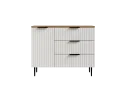 Белый комод с ящиками и дверцей, 100x80x36 см., дуб вотан/белый арт. Dvmws1216