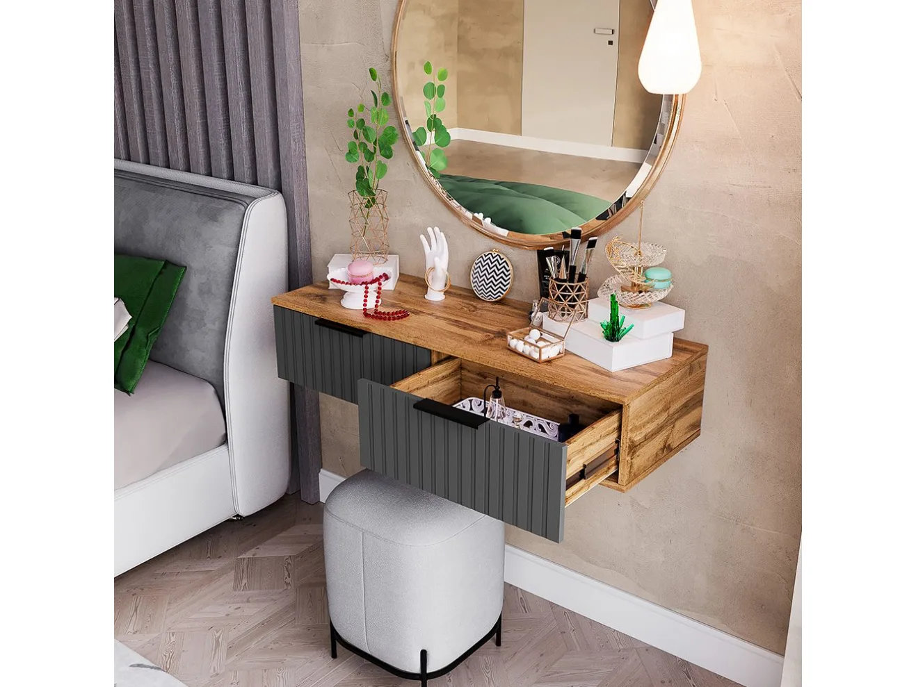 Консоль подвесная 100 см Лофт Вельвет арт. Dwmws914