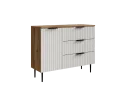 Белый комод с ящиками и дверцей, 100x80x36 см., дуб вотан/белый арт. Dvmws1216