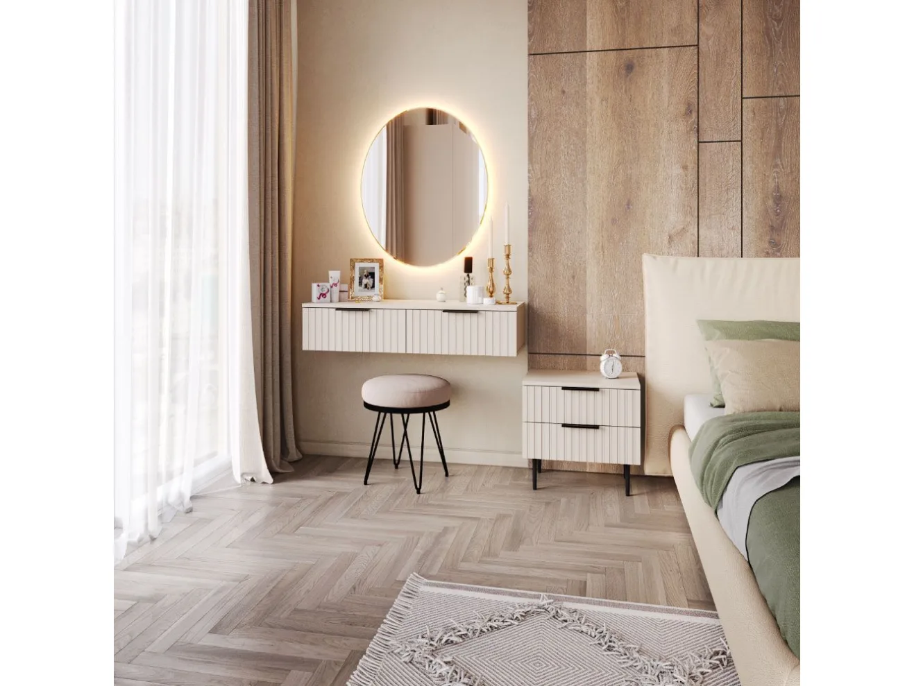 Прикроватная тумба на ножках Лофт Вельвет Кашемир арт. Dkmks1201