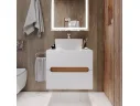Тумба под раковину Round, 60x51x50 см., МДФ белый глянец/ЛДСП дуб вотан арт. Dvmwg985