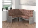 Угловая скамья Квадро бетон/коньяк арт. 60009