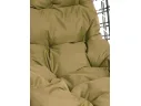 Подвесное кресло КАПЛЯ ЛЮКС Черная стойка, двуцветное с ротангом, чёрное/белое, бежевая подушка арт. 11034101
