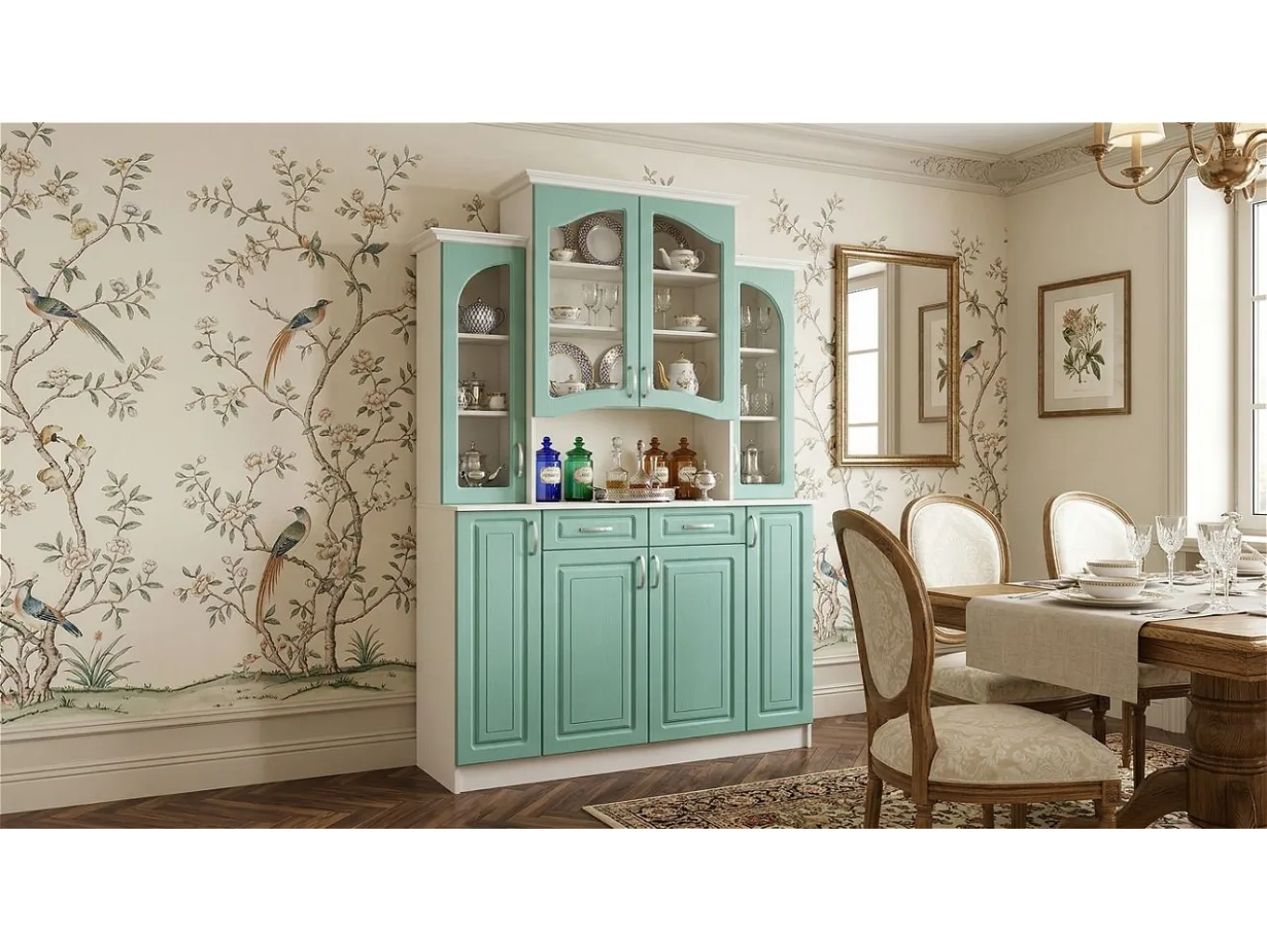 Буфет Прованс-014 Клен Бирюза арт. Н000283