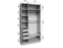 Шкаф Мадрид (1,2) с 3 ящ. внутри без зеркала камень серый арт. 00-00303978