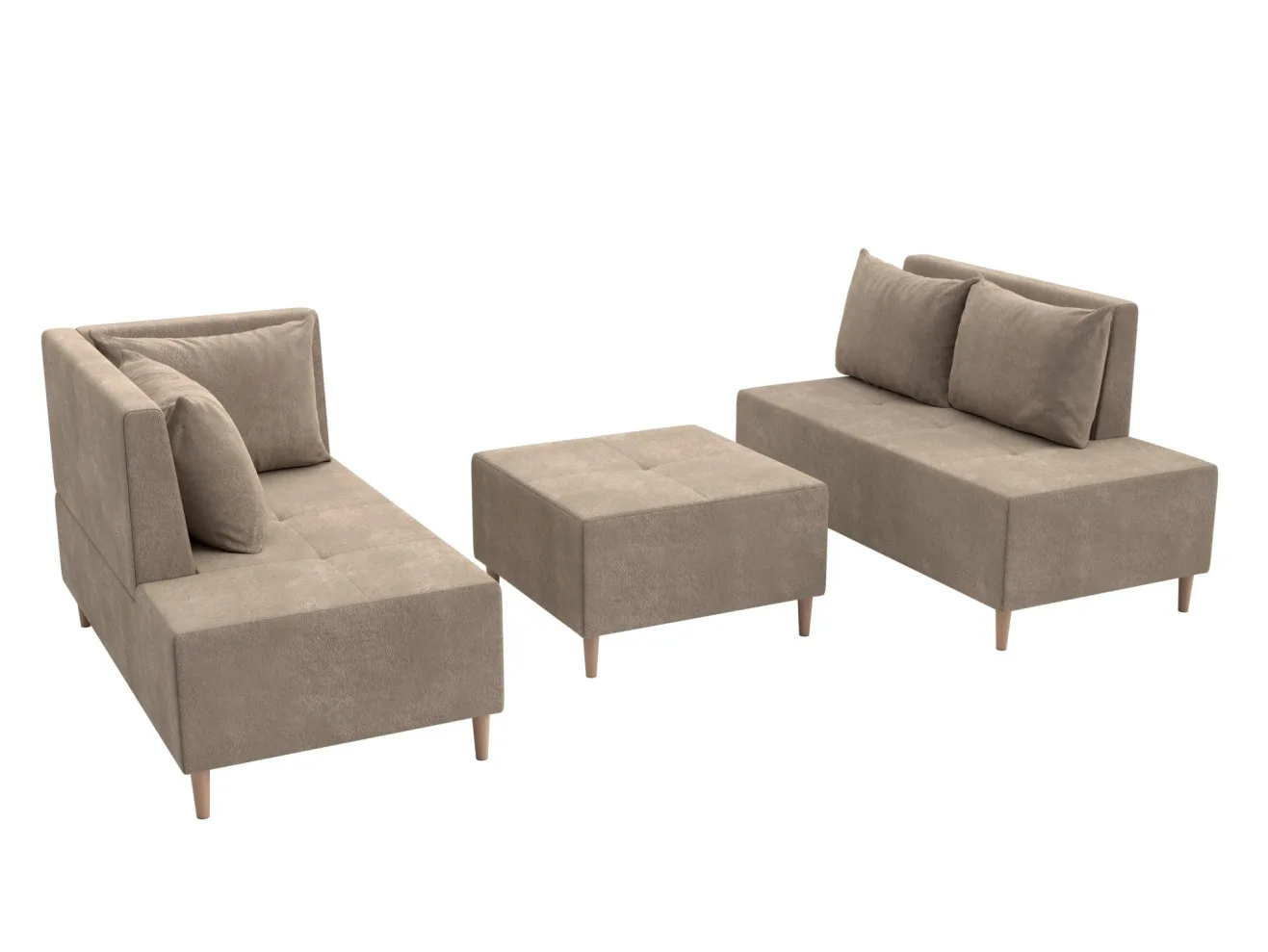 Диван угловой модульный с пуфом МД-126 угол левый арт. 137746l