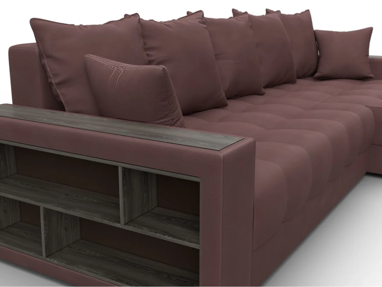 Диван угловой с декором и полкой МД-050 НПБ арт. 128613