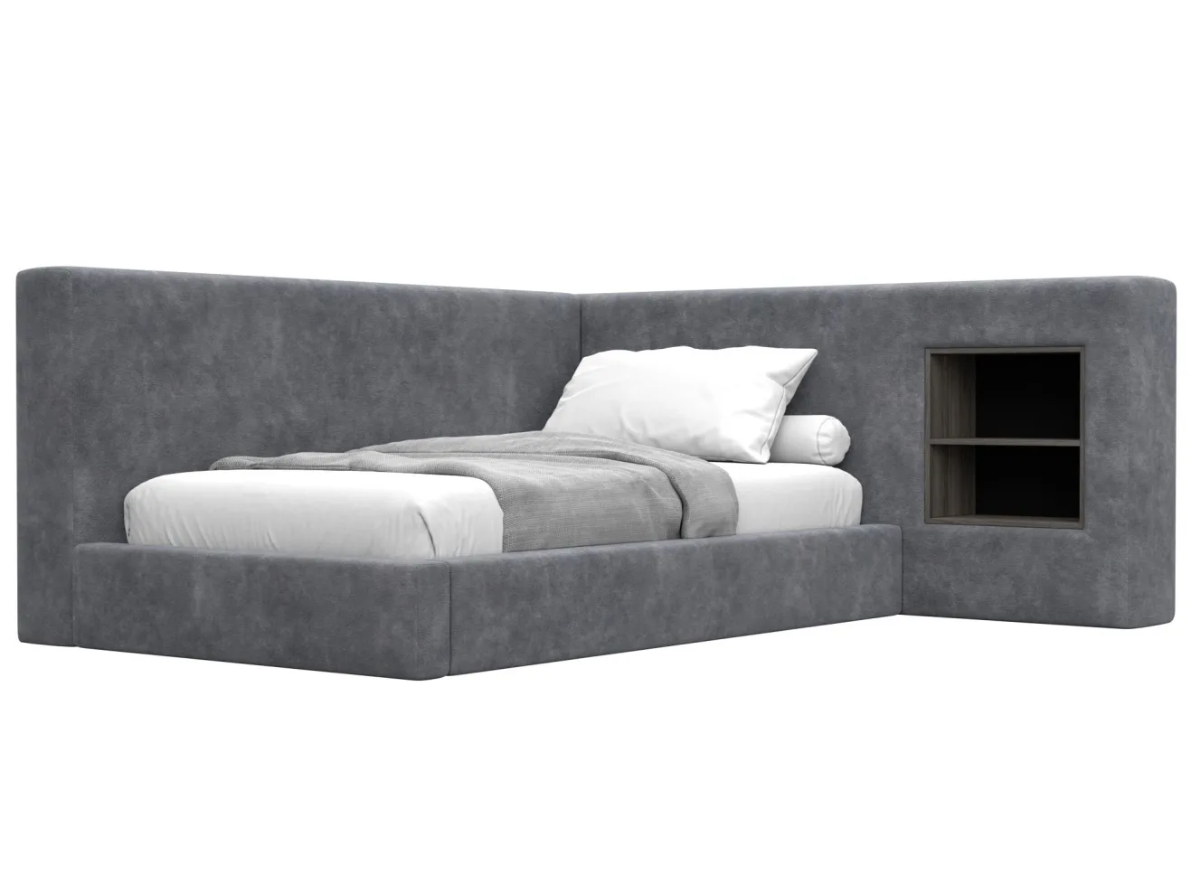 Кровать односпальная с подъемным механизмом МД-151 полки справа арт. 138649