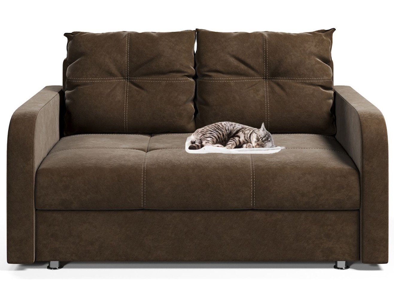 Диван-кровать Мини Люкс 120х190 коричневый велюр Зара Браун 20
