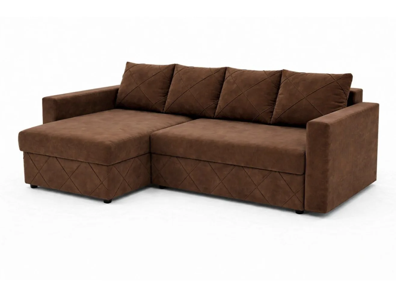Диван-кровать Амстердам НПБ, велюр Кабрио коричневый арт. 277015