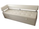 Диван-кровать кухонный Дельфин левый подлокотник, бежевая экокожа, 170x62х80