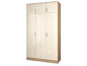 Шкаф распашной Лайт 3-х створчатый с антресолью, 180х55х240, дуб золотистый/анкор светлый, бельевой отдел справа