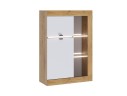 Витрина универсальная Прага с подсветкой, дуб вотан/белый гладкий