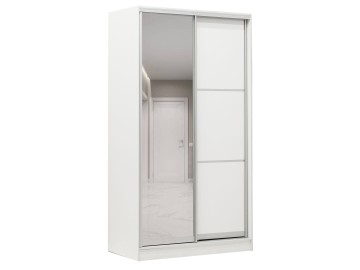 Шкаф-купе 2-дверный,1210х590, вариант 4, вставки/зеркало, белый жемчуг