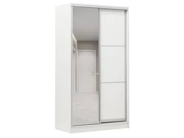 Шкаф-купе 2-дверный,1210х590, вариант 4, вставки/зеркало, белый жемчуг
