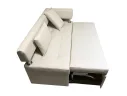 Диван-кровать кухонный Дельфин правый подлокотник, белая экокожа, 200x62х80 арт. 175428