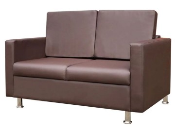 Диван офисный Ватсон, 160x75х90, коричневая экокожа
