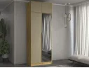 Шкаф двухстворчатый Марвел-2А с зеркалом, компоновка 5, дуб вотан/Мокко арт. 339098