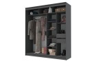 Шкаф-купе для одежды с ящиками и штангой, большой, в комнату Гранд 2,0 графит