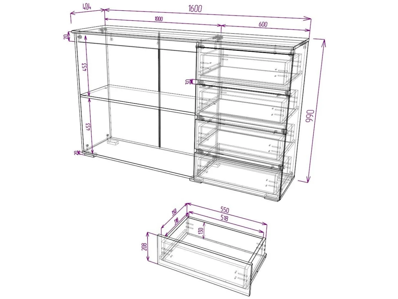 Комод Верона 4.2 для одежды, в спальню, дуб крафт золотой/графит арт. 3310977