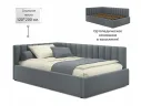 Мягкая кровать Milena 1200 серая с ортопедическим основанием арт. Тэ-00005482