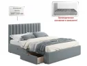 Мягкая кровать Olivia 1600 серая с ящиками арт. Тэ-00005446
