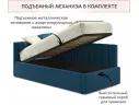 Мягкая кровать Milena 900 синяя с подъемным механизмом и матрасом АСТРА арт. Тэ-00004070