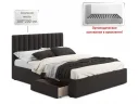 Мягкая кровать Olivia 1600 шоколад с ящиками арт. Тэ-00005449
