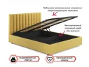 Мягкая кровать с тумбами Olivia 1600 желтая с подъемным механизмом арт. Тэ-00004252