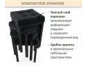 Табурет мягкий на усиленном металлическом каркасе Бёрн черный (комплект 2 шт.) арт. Тэ-00007112