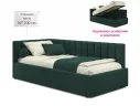 Мягкая кровать Milena 900 изумруд с подъемным механизмом и матрасом ГОСТ арт. Тэ-00005874