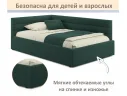 Мягкая кровать-тахта Aura 1200 изумруд с подъемным механизмом арт. Тэ-00005701
