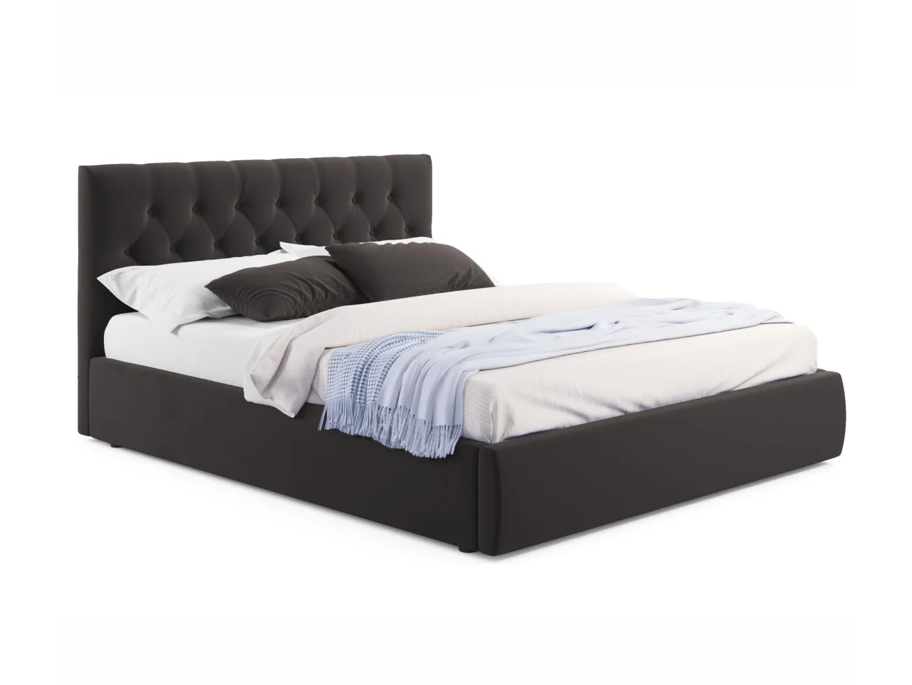 Мягкая кровать Verona 1600 шоколад с подъемным механизмом арт. Тэ-00003803