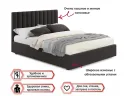 Мягкая кровать с тумбами Olivia 1600 шоколад с подъемным механизмом арт. Тэ-00004257