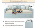 Мягкая кровать Эмили 900 c ящиками мята пастель арт. Тэ-00007146