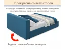 Мягкая кровать Skandi 1600 синяя с подъемным механизмом арт. Тэ-00005705