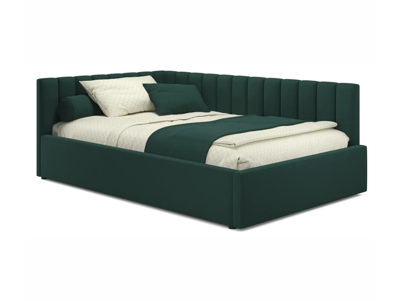 Мягкая кровать Milena 1200 изумруд с подъемным механизмом арт. Тэ-00005479